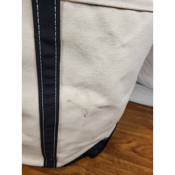 Vintage LL Bean XL Boat & Tote Canvas Black Canvas Bag Monogramed - Picture 7 of 8